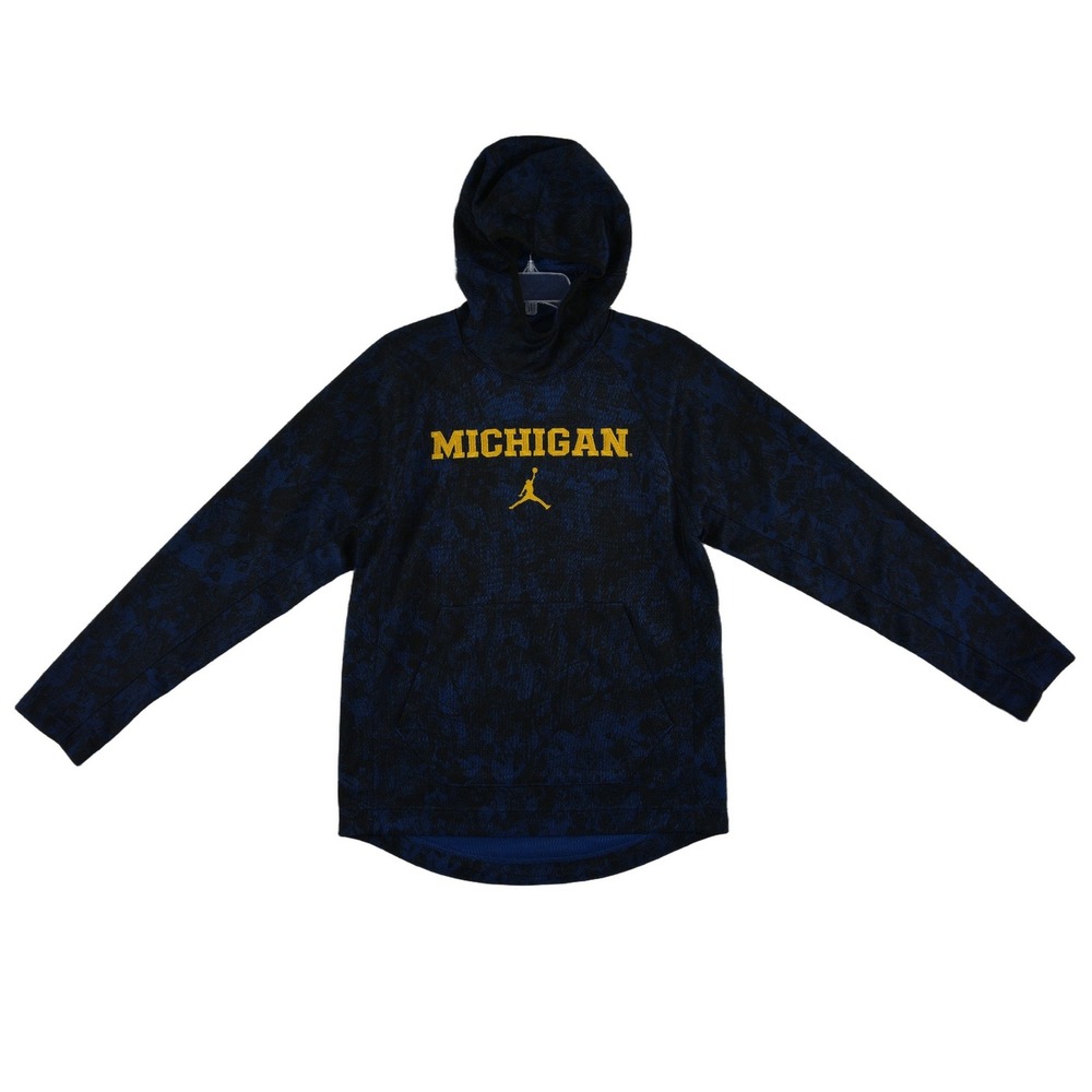 Jordan Michigan Wolverines Jumpman Hoodie Mens Size Medium Blue Tonal Sweatshirt